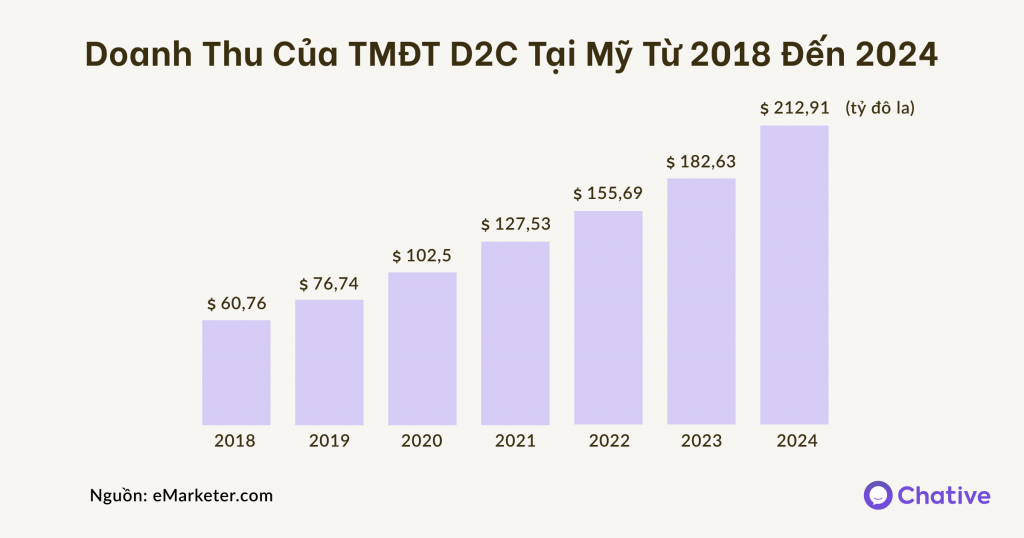 Sự phát triển mạnh mẽ của TMĐT D2C trong tương lai