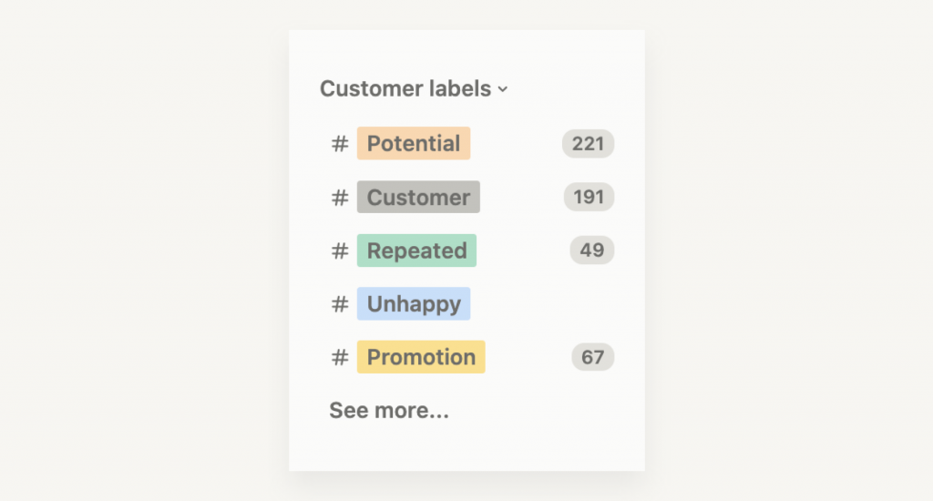 segment by customer labels
